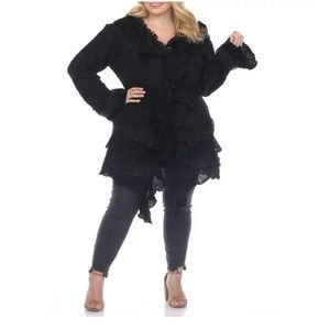 Simply Couture Plus Cardigan Sweater sz 2X NWT black so cute